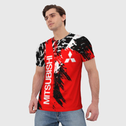 Мужская футболка 3D Mitsubishi Мицубиси Митсубиси Мицубиши - фото 2