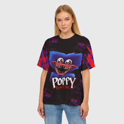 Женская футболка oversize 3D Poppy Playtime Поппи плейтайм Хагги Вагги - фото 2