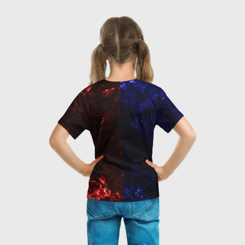 Детская футболка 3D с принтом Poppy Playtime Huggy Wuggy, вид сзади #2