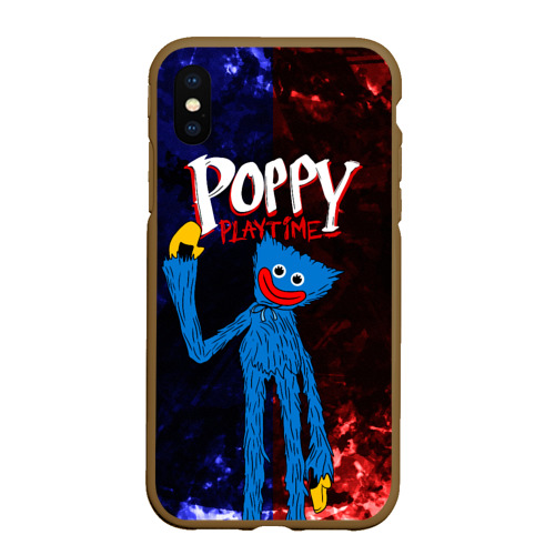 Чехол для iPhone XS Max матовый Poppy Playtime Huggy Wuggy, цвет коричневый