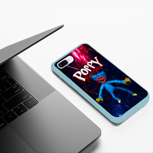 Чехол для iPhone 7Plus/8 Plus матовый Poppy Playtime Хагги Вугги, цвет мятный - фото 5