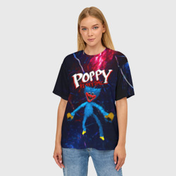 Женская футболка oversize 3D Poppy Playtime Хагги Вугги - фото 2