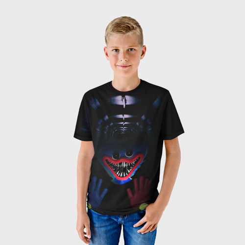 Детская футболка 3D с принтом Монстр Хагги Вагги, фото на моделе #1