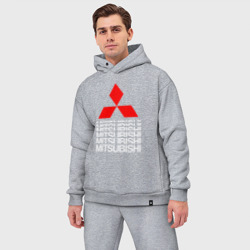 Мужской костюм oversize хлопок Mitsubishi Мицубиси Митсубиси Мицубиши logo style - фото 2