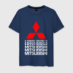 Mitsubishi Мицубиси Митсубиси Мицубиши logo style – Мужская футболка хлопок с принтом купить со скидкой в -20%