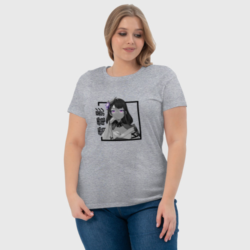 Женская футболка хлопок Сегун Райден Эи в квадрате, цвет меланж - фото 6