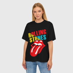 Женская футболка oversize 3D Роллинг Стоунз Rolling Stones - фото 2