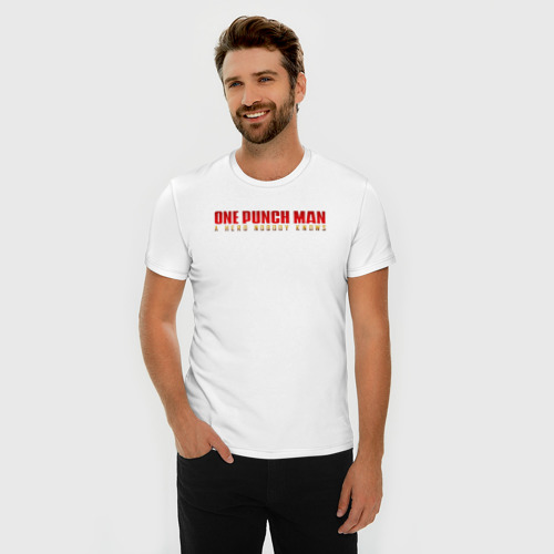 Мужская футболка хлопок Slim One Punch Man a hero nobody knows, цвет белый - фото 3