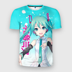 Мужская футболка 3D Slim Hatsune Miku, Мику Хацунэ