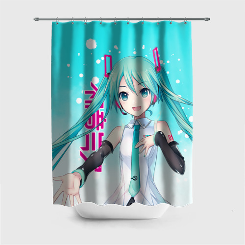 Штора 3D для ванной Hatsune Miku, Мику Хацунэ