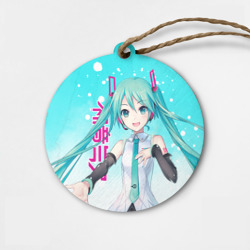 Деревянная игрушка круг Hatsune Miku, Мику Хацунэ