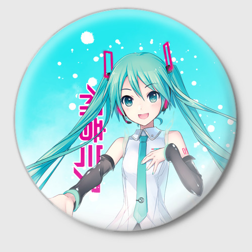 Значок Hatsune Miku, Мику Хацунэ, цвет белый