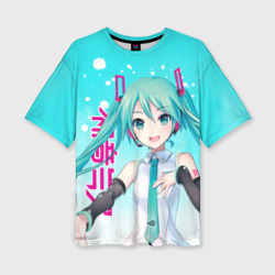 Женская футболка oversize 3D Hatsune Miku, Мику Хацунэ