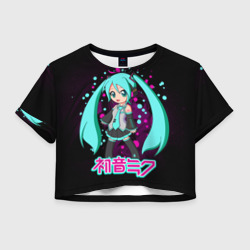 Женская футболка Crop-top 3D Мику Хацунэ, Hatsune Miku