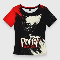 Женская футболка 3D Slim Poppy Playtime Хагги Вагги Поппи плейтайм краска