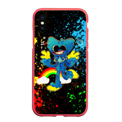 Чехол для iPhone XS Max матовый Poppy Playtime Хагги Вагги Поппи плейтайм брызги красок