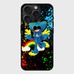 Чехол силиконовый для Apple iPhone 15 Pro матовый Poppy Playtime Хагги Вагги Поппи плейтайм брызги красок