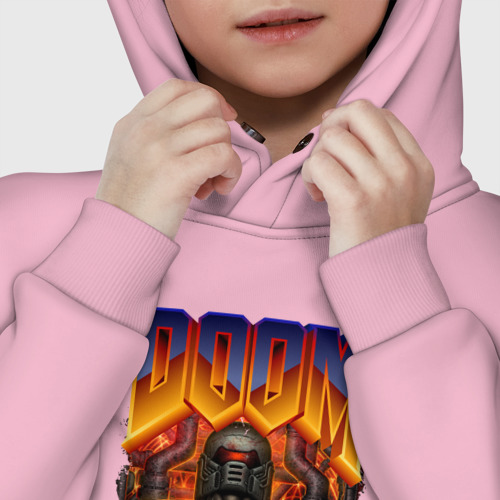 Детское худи Oversize хлопок Doom 64, цвет светло-розовый - фото 7