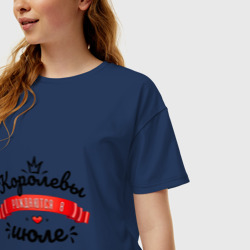 Женская футболка хлопок Oversize Королевы рождаются в июле Красная ленточка - фото 2