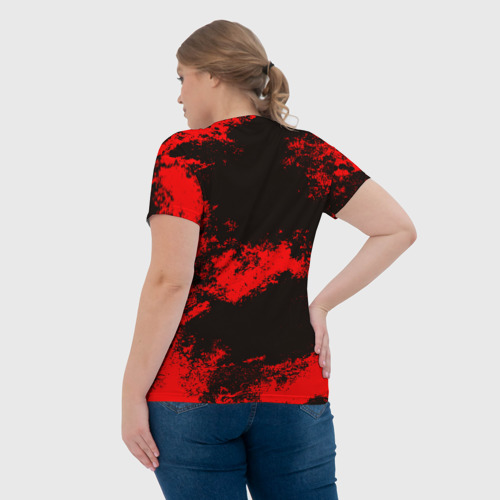 Женская футболка 3D с принтом POPPY PLAYTIME | ХАГГИ ВАГГИ | ПОППИ ПЛЕЙТАЙМ КРОВЬ, вид сзади #2
