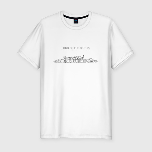 Мужская приталенная футболка из хлопка с принтом Lord Of The Drinks, вид спереди №1