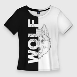 Женская футболка 3D Slim Wolf Волк
