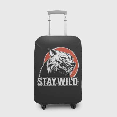 Чехол для чемодана 3D Stay wild Волк, цвет 3D печать