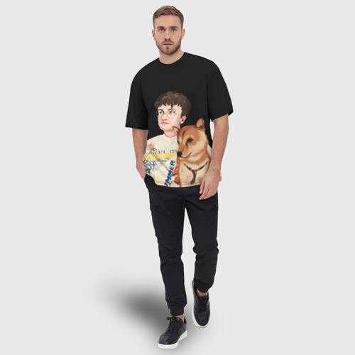 Мужская футболка oversize 3D Бульвар Депо с пёсиком, цвет 3D печать - фото 5