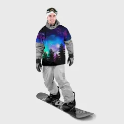 Накидка на куртку 3D Космический лес, елки и звезды