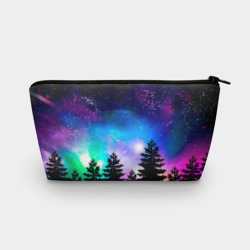 Косметичка 3D Космический лес, елки и звезды