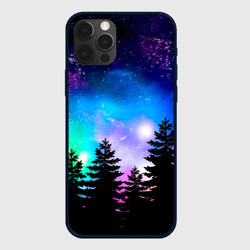 Чехол для iPhone 12 Pro Max Космический лес, елки и звезды