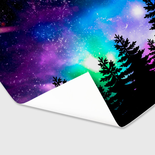 Бумага для упаковки 3D Космический лес, елки и звезды - фото 3