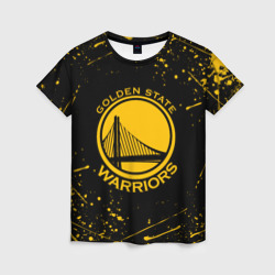 Женская футболка 3D Golden State Warriors: брызги красок