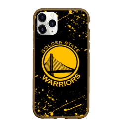 Чехол для iPhone 11 Pro Max матовый Golden State Warriors: брызги красок