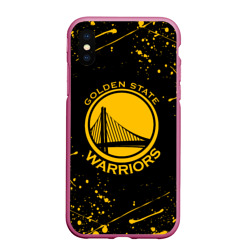 Чехол для iPhone XS Max матовый Golden State Warriors: брызги красок
