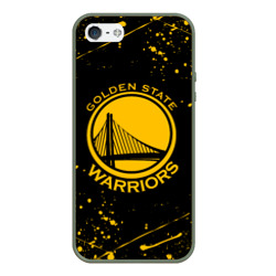 Чехол для iPhone 5/5S матовый Golden State Warriors: брызги красок