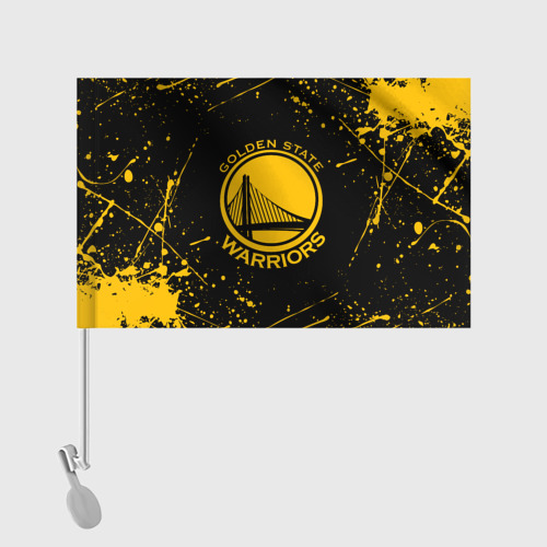 Флаг для автомобиля Golden State Warriors: брызги красок - фото 2