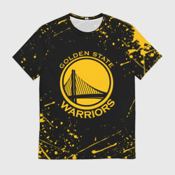 Мужская футболка 3D Golden State Warriors: брызги красок