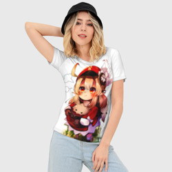 Женская футболка 3D Slim Милая Кли дуется Геншин Импакт - фото 2