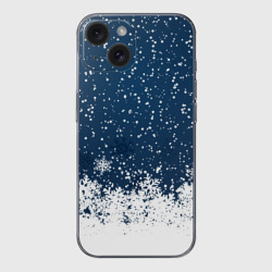 Чехол для iPhone 15 силиконовый с защитой камеры Snow