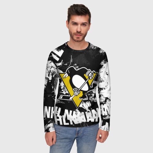 Мужской лонгслив 3D Питтсбург Пингвинз Pittsburgh Penguins - фото 3