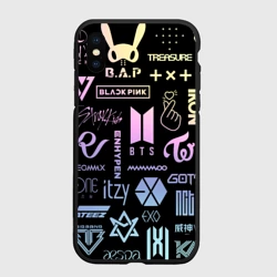 Чехол для iPhone XS Max матовый K-pop лого исполнителей