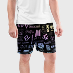 Мужские шорты спортивные K-pop лого исполнителей - фото 2