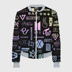 Женский бомбер 3D K-pop лого исполнителей