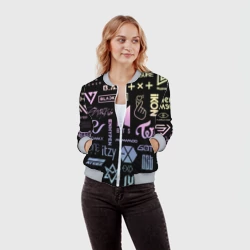 Женский бомбер 3D K-pop лого исполнителей - фото 2