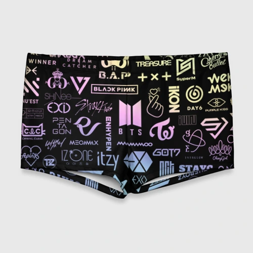 Мужские купальные плавки 3D K-pop лого исполнителей