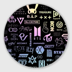 Круглый коврик для мышки K-pop лого исполнителей