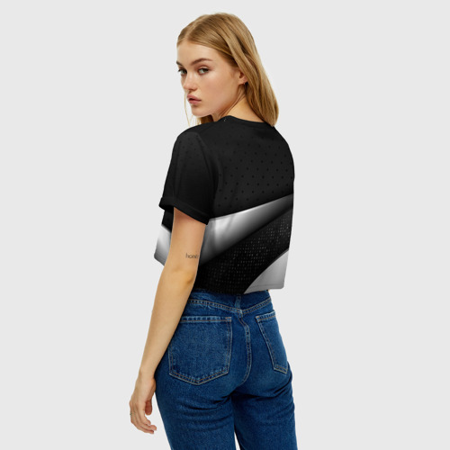 Женская футболка Crop-top 3D Босс с пиратской повязкой, цвет 3D печать - фото 5