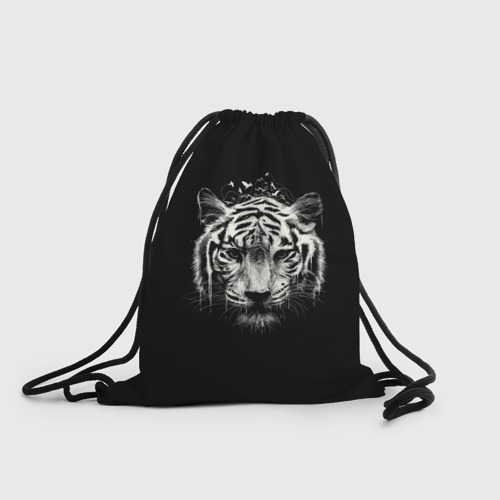 Рюкзак-мешок 3D Черно-Белый Тигр. Head