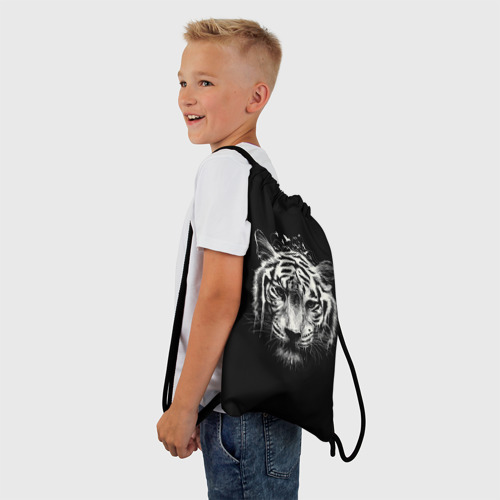 Рюкзак-мешок 3D Черно-Белый Тигр. Head - фото 3